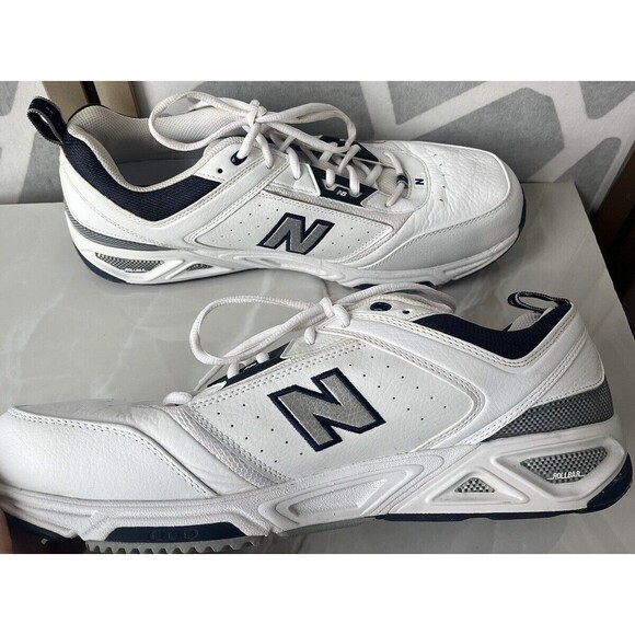 New Balance Shoes Men White Leather Athletic Shoes MX855 WN Sz 14 D Sneakers main image 11